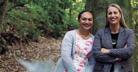 Portrait of Dr Julie Wharawera-Mika and Mafi Funaki-Tahifote