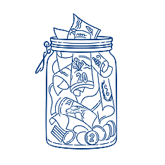 money in a jar illustration