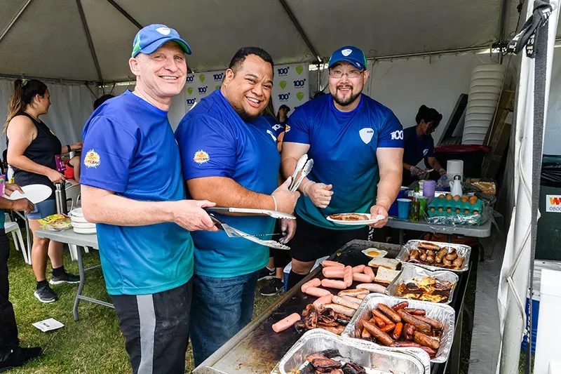 MAS staff cooking the barbecue at the Brendan Foot Supersite RTB 2020