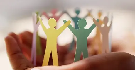 paper figures happy in circle - listing